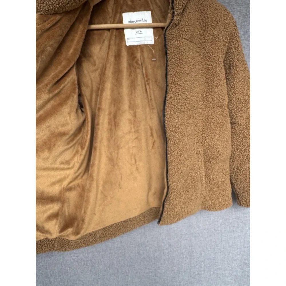 Abercrombie Kids Teddy Sherpa Fleece‎ Jacket Size 13/14 Brown Tan